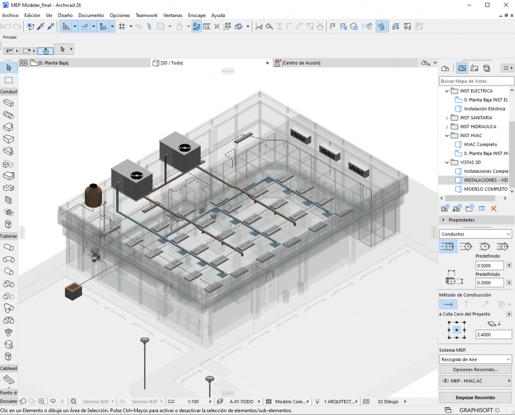 Integra el modelado de instalaciones MEP utilizando ArchiCAD